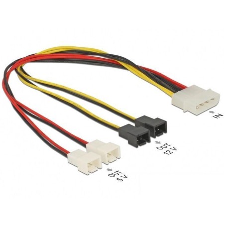 DeLOCK 2-Pin to 4-Pin Internal Power Adapter - 30cm Blower Effect, High-Quality Performance - Product No. 4043619833436